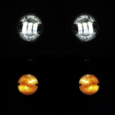 Green-L Passing Driving Spot Fog Light Lamp Turn Signals Fit for Harley Touring Road King 2014-2022 Classic 2014-2019 Police 2014-2024 Electra Glide Highway King 2023 (with Black bar) in Saudi Arabia
