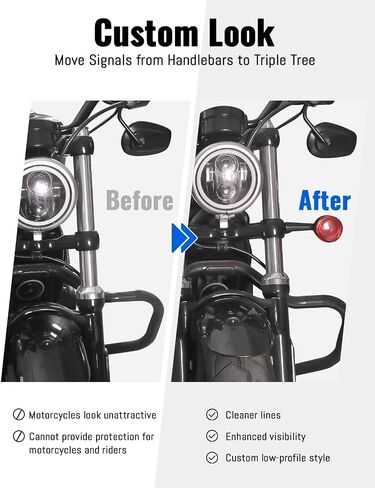 Turn Signal Relocation Kit for Harley Sportsters, Front Turn Signal Indicator Relocation Kit Mounts for Harley Sportsters FXR Dyna FXD Accessories,2PCS in Saudi Arabia