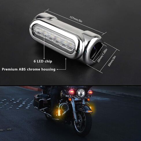 Motorcycle Highway Lights,Dream Color Crash Bar Lights Switchback Driving Light Compatible with Harley Road King (GY-WY-RGB-S) in Kuwait