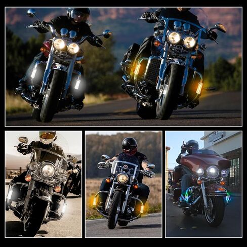 Motorcycle Highway Lights,Dream Color Crash Bar Lights Switchback Driving Light Compatible with Harley Road King (GY-WY-RGB-S) in Kuwait