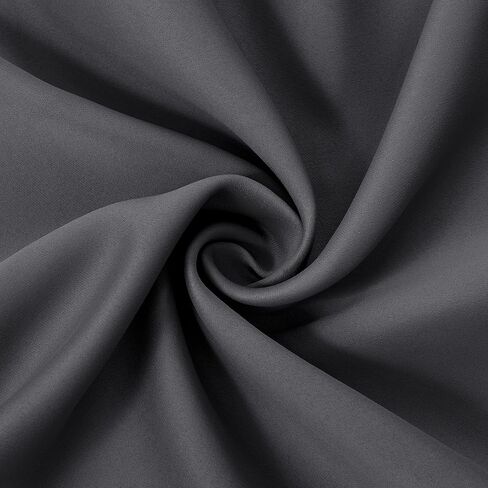LEMOMO 100% Blackout Curtains 52 x 84 Inch/Dark Grey Curtains Set of 2 Panels Thermal Insulated Room Darkening Bedroom Curtains in Saudi Arabia