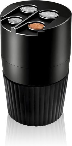 Coin Holder for Car, Large Capacity Change Organizer Coin Sorter for Cup Holder, Universal Portable Money Dispenser Sorts Pennies Nickels Dimes & Quarters for Most Vehicles in Saudi Arabia