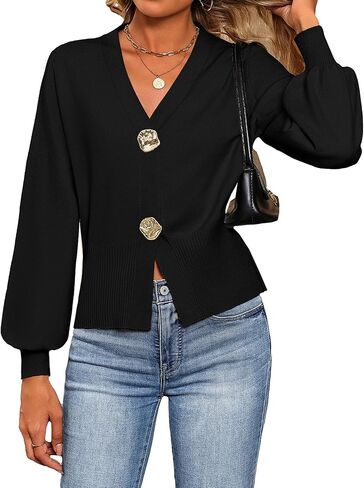Women's V Neck Lightweight Cropped Ribbed Knit Sweater Top | Soft lightweight fabric, cropped hourglass fit, ribbed trim, dressy casual layering, office, work, school, date, vacation in Saudi Arabia