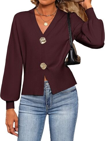 Women's V Neck Lightweight Cropped Ribbed Knit Sweater Top | Soft lightweight fabric, cropped hourglass fit, ribbed trim, dressy casual layering, office, work, school, date, vacation in Saudi Arabia