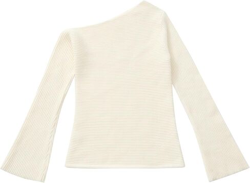 OMKAGI Off The Shoulder Fall Sweaters for Women Trendy Slim Fit Ribbed Knit Long Sleeve Top in Saudi Arabia