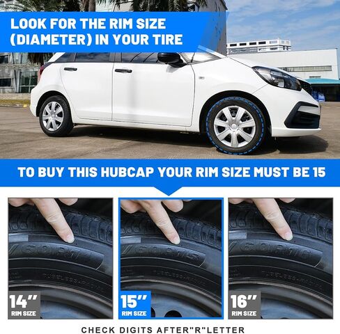 15 Inch Hubcaps Wheel Covers for Cars Universal Hubcaps 15" Wheel Rim Cover Replacement Snap On Hubcaps for Toyota Camry Corolla Style Automotive (Set of 4, Black & Red Lacquer, 15in) in Saudi Arabia