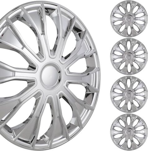 15 Inch Hubcaps Wheel Covers for Cars Universal Hubcaps 15" Wheel Rim Cover Replacement Snap On Hubcaps for Toyota Camry Corolla Style Automotive (Set of 4, Black & Red Lacquer, 15in) in Saudi Arabia