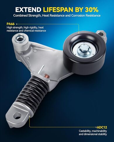 PHILTOP Belt Tensioner Assembly with Pulley for RAV4 2006-2008 2.4L, xB 2008-2015 2.4L, Vibe, Solara 2008 2.4L, Matrix 2.4L, Corolla 2.4L, Camry 2.4L, Timing Belt OE # 166200H020 in Kuwait