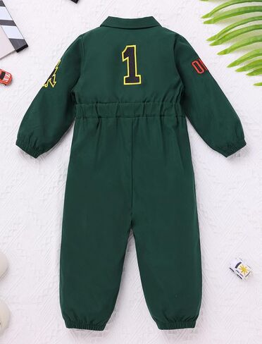 IWEMEK Baby Boy Race Car Driver Costume Girls 1st 2nd Birthday Outfit Cake Smash Kids Racer Jumpsuit Racing Romper Halloween in Saudi Arabia