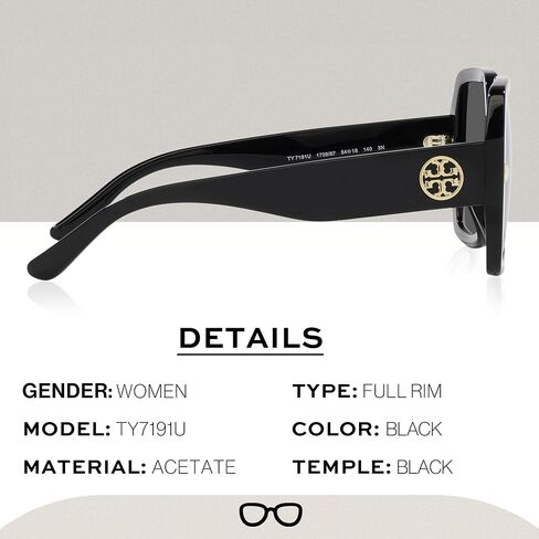 نظارة شمسية Tory Burch TY7191U ذات شكل مربع مع مجموعة النظارات الفاخرة eSHADES in Saudi Arabia