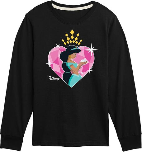 Disney Princess - Jasmine Heart - Valentine's Day - Boys and Girls and Youth Long Sleeve Graphic T-Shirt in Saudi Arabia