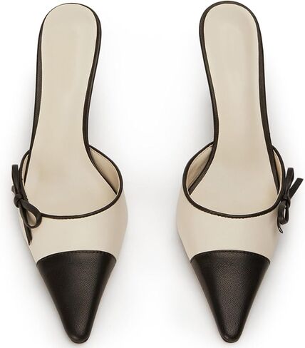 البغال ذات التعادل القوي للنساء تنزلق على مضخات أحذية الخناص الخناصة عالية الكعب المدببة في اصبع القدم الصنادل شريحة الشريحة in Kuwait