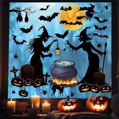 Halloween Pumpkin Stickers Vinyl Decorating Decals for Crafts Ornaments Pumpkins Make A Face Sticker Halloween Party Decoration Decal Scary Ghosts Faces Decals Kids Winter Holiday Party Supplies in Saudi Arabia