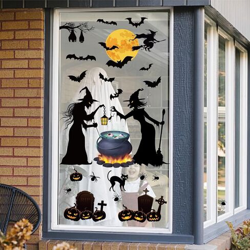Halloween Pumpkin Stickers Vinyl Decorating Decals for Crafts Ornaments Pumpkins Make A Face Sticker Halloween Party Decoration Decal Scary Ghosts Faces Decals Kids Winter Holiday Party Supplies in Saudi Arabia