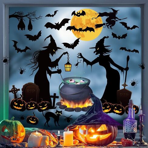 Halloween Pumpkin Stickers Vinyl Decorating Decals for Crafts Ornaments Pumpkins Make A Face Sticker Halloween Party Decoration Decal Scary Ghosts Faces Decals Kids Winter Holiday Party Supplies in Saudi Arabia