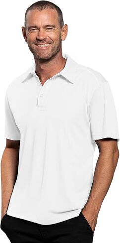 Glacier Men's Active Cooling Polo Shirt Ice‑Cool Tech Fabric Drops Temp 3°C Breathable Quick‑Dry Flatlock Seams in Saudi Arabia