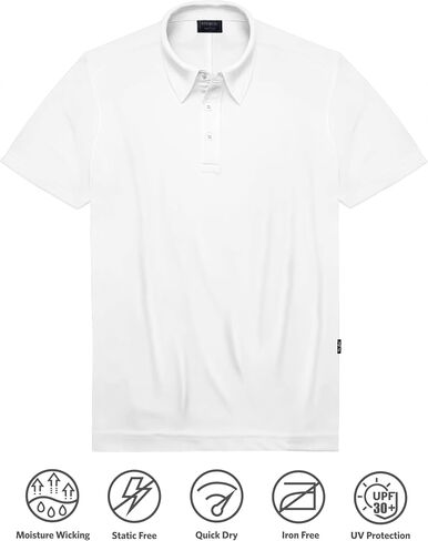 Glacier Men's Active Cooling Polo Shirt Ice‑Cool Tech Fabric Drops Temp 3°C Breathable Quick‑Dry Flatlock Seams in Saudi Arabia