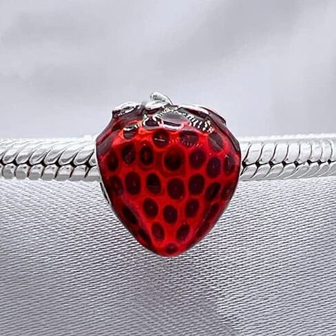 Fresa sin semillas Strawberry Charm 925 Sterling Silver Pendant,Jewelry Beads Gifts for Women Bracelet&Necklace 102 in Saudi Arabia