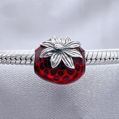 Fresa sin semillas Strawberry Charm 925 Sterling Silver Pendant,Jewelry Beads Gifts for Women Bracelet&Necklace 102 in Saudi Arabia