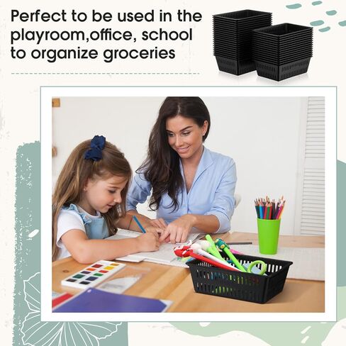 36 Pack Classroom Storage Baskets Small Plastic Baskets for Organizing Crayon Pencil Container Colorful Storage Trays Bin Holder for Paper Shelf Drawer School Desk Home Office 6.1"L x 4.3"W x 2.36"H in Kuwait