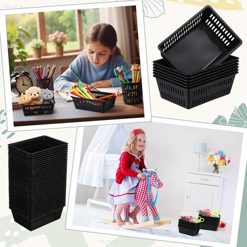 36 Pack Classroom Storage Baskets Small Plastic Baskets for Organizing Crayon Pencil Container Colorful Storage Trays Bin Holder for Paper Shelf Drawer School Desk Home Office 6.1"L x 4.3"W x 2.36"H in Kuwait
