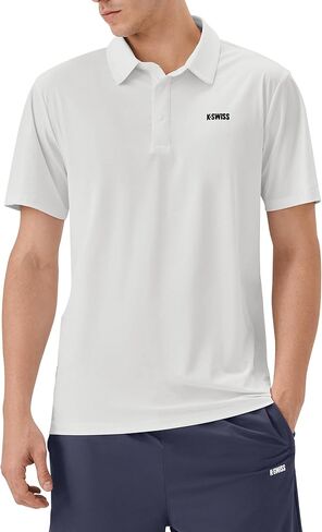قميص بولو كلاسيكي للرجال من K-Swiss، بياقة غير قابلة للانكماش للرجال، قميص كاجوال بأكمام قصيرة للجولف والتنس in Kuwait