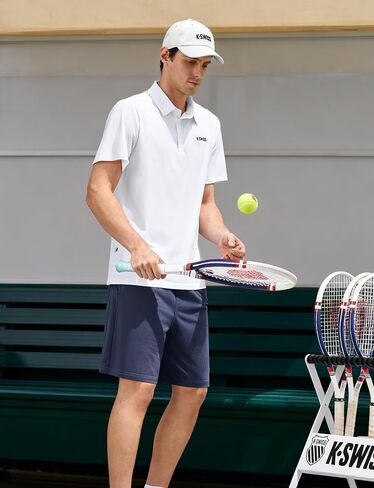 قميص بولو كلاسيكي للرجال من K-Swiss، بياقة غير قابلة للانكماش للرجال، قميص كاجوال بأكمام قصيرة للجولف والتنس in Kuwait