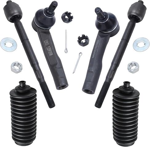Detroit Axle - Front 6pc Tie Rods Kit for 2001-2005 Lexus IS300, 4 Suspension Outer & Inner Tie Rod Ends 2 Boots 2002 2003 2004 Replacement in Saudi Arabia