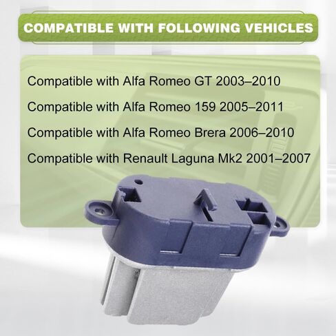 مقاوم مروحة تيار متردد لمحرك سخان HVAC، متوافق مع Alfa Romeo GT 2003-2010، مقاوم محرك منفاخ HVAC، متوافق مع Renault Laguna Mk2 2001-2007، 7701206541، قطعة واحدة 4+2+1 دبابيس in Saudi Arabia