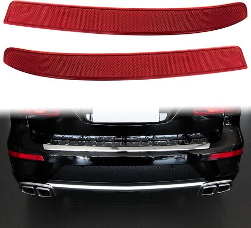 عاكس المصد الخلفي للسائق عاكس أحمر جانبي متوافق مع مرسيدس بنز GL350 GL500 GL550 GL450 GL63 AMG 2013 2014 2015 2016 GLS450 2017 2018 2019 1668200374 يسار in Kuwait