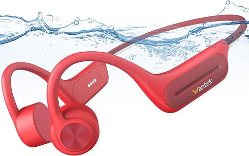 Wantek Bone Conduction Headphones,Open Ear Bluetooth Sport Headphones,Swimming Headphones Built-in 32GB MP3,Waterproof Headphones 8Hr Playtime for Swimming,Running,Cycling,Gym in Kuwait