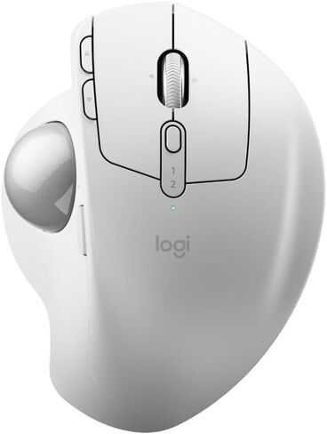 Logitech MX Ergo S Advanced Wireless Trackball Mouse, USB-C Rechargeable Wireless Ergonomic Mouse with Bluetooth and Encrypted Dongle, 6 Programmable Buttons, for PC/Mac - Graphite in Kuwait