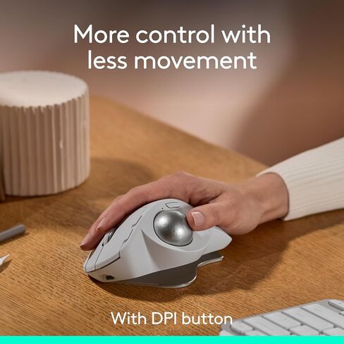 Logitech MX Ergo S Advanced Wireless Trackball Mouse, USB-C Rechargeable Wireless Ergonomic Mouse with Bluetooth and Encrypted Dongle, 6 Programmable Buttons, for PC/Mac - Graphite in Kuwait