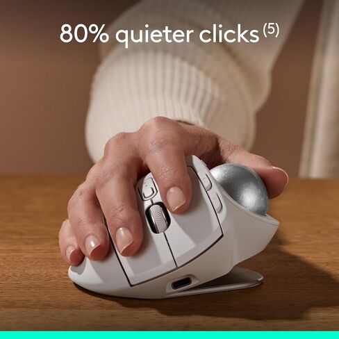 Logitech MX Ergo S Advanced Wireless Trackball Mouse, USB-C Rechargeable Wireless Ergonomic Mouse with Bluetooth and Encrypted Dongle, 6 Programmable Buttons, for PC/Mac - Graphite in Kuwait