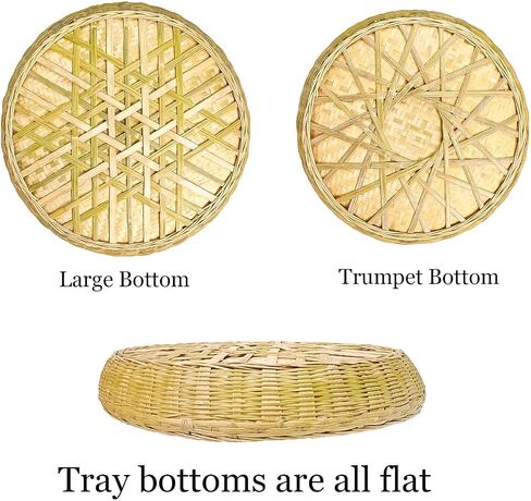 Bamboo Tray，Food Flatware trays，Bamboo and Rattan Fruit and Vegetable Basket with Flat Bottom,For Table, Kitchen,Outdoor Gathering and Dining Room Service or Decoration 2 Piece Set 餐厅服务托盘 in Saudi Arabia