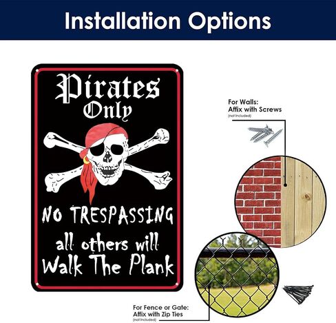 Pirate Theme Signs Decor 12"x8" Metal Tin Sign - Pirates Only All Others Will Walk The Plank in Saudi Arabia