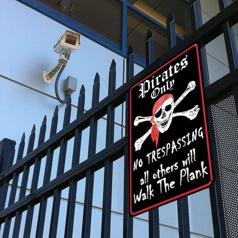 Pirate Theme Signs Decor 12"x8" Metal Tin Sign - Pirates Only All Others Will Walk The Plank in Saudi Arabia