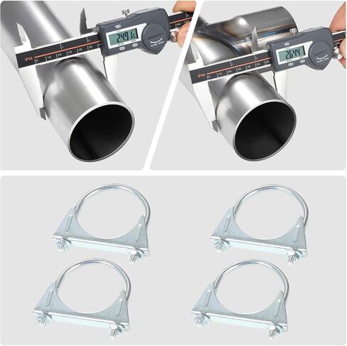 DNA MOTORING 4pcs 2.5 Inches Mild Steel DIY Custom Exhaust Tubing Mandrel Bend Pipe Straight Connecting Pipe Kit, Universal Fit, ZTL-25RAW-H in Saudi Arabia