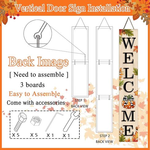 سعيد هالوين الشرفة علامة شبح وجه اليقطين الباب شنقا ديكور خشبي عمودي داخلي في الهواء الطلق يقف خدعة أو علاج علامات الترحيب لحديقة المنزل ساحة مزرعة الشرفة 47.2 × 7.8 بوصة in Kuwait