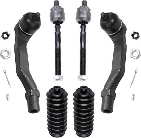 Detroit Axle - Front 6pc Tie Rods Kit for 1996-2000 Honda Civic EL, 4 Inner Outer Tie Rod Ends 2 Rack & Pinion Tie Rod Boots 1996 1997 1998 1999 2000 Replacement in Saudi Arabia