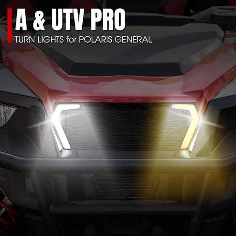 A & UTV PRO LED Turn Signal Fang Lights for 2016-2025 Polaris General 1000 Accessories Front Grille Fang Accent Light Signature Assembly, 2 pcs in Saudi Arabia