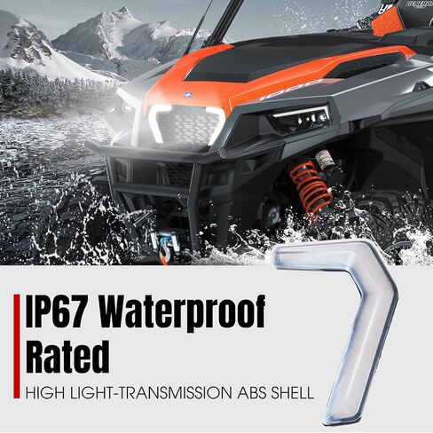 A & UTV PRO LED Turn Signal Fang Lights for 2016-2025 Polaris General 1000 Accessories Front Grille Fang Accent Light Signature Assembly, 2 pcs in Saudi Arabia