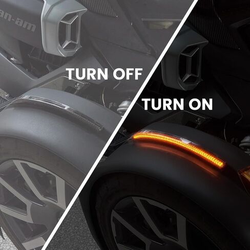مصابيح LED أمامية لملحقات Can-Am Ryker، قطعتان من مصابيح العجلات السوداء المدخنة مع مصباح حاجز إشارات الانعطاف لإصدارات Ryker 900 و600 وRally 2019-2024 جميع الموديلات in Saudi Arabia