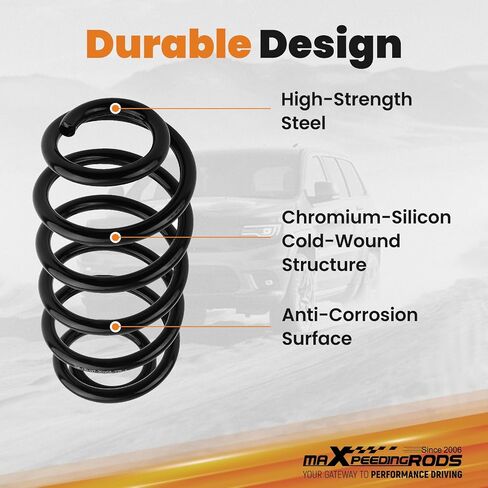 زنبرك خلفي maxpeedingrods مقاس 2 بوصة لسيارة GM SUV 2007-2014، لسيارة Chevy Tahoe/Suburban/Avalanche 1500، لسيارة GMC Yukon/Yukon XL 1500، مجموعة ملفات السقوط in Saudi Arabia