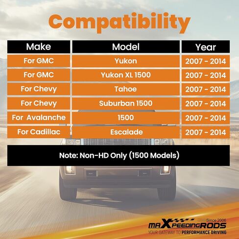 زنبرك خلفي maxpeedingrods مقاس 2 بوصة لسيارة GM SUV 2007-2014، لسيارة Chevy Tahoe/Suburban/Avalanche 1500، لسيارة GMC Yukon/Yukon XL 1500، مجموعة ملفات السقوط in Saudi Arabia