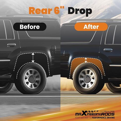 زنبرك خلفي maxpeedingrods مقاس 2 بوصة لسيارة GM SUV 2007-2014، لسيارة Chevy Tahoe/Suburban/Avalanche 1500، لسيارة GMC Yukon/Yukon XL 1500، مجموعة ملفات السقوط in Saudi Arabia