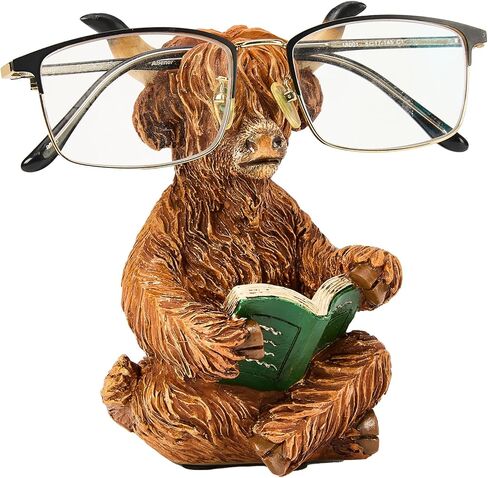 حامل نظارات حيوانات منحوت يدويًا من البوليريسين، حامل عرض نظارات شمسية لطيف، منضدة ديكور مكتب المنزل، هدية عمل لعطلة عيد الميلاد والعام الجديد للرجال والنساء البالغين (البقرة) in Kuwait