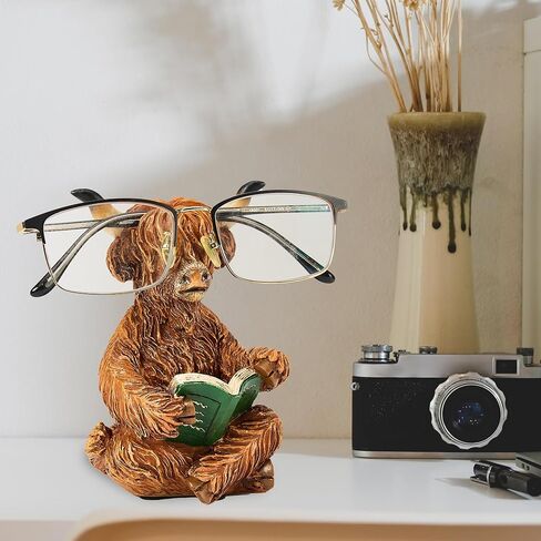 حامل نظارات حيوانات منحوت يدويًا من البوليريسين، حامل عرض نظارات شمسية لطيف، منضدة ديكور مكتب المنزل، هدية عمل لعطلة عيد الميلاد والعام الجديد للرجال والنساء البالغين (البقرة) in Kuwait