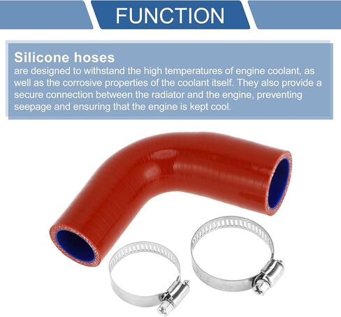 X AUTOHAUX 1 Set 28mm/1.1"-32mm/1.26" ID 90mm/3.54" Length 90° Red Blue Car Silicone Hose with Clamps Coolant Hose Universal in Saudi Arabia