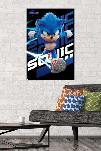 Trends International Sonic The Hedgehog 3 - Sonic Wall Poster, 22.37" x 34.00", Poster & Mount Bundle in Saudi Arabia